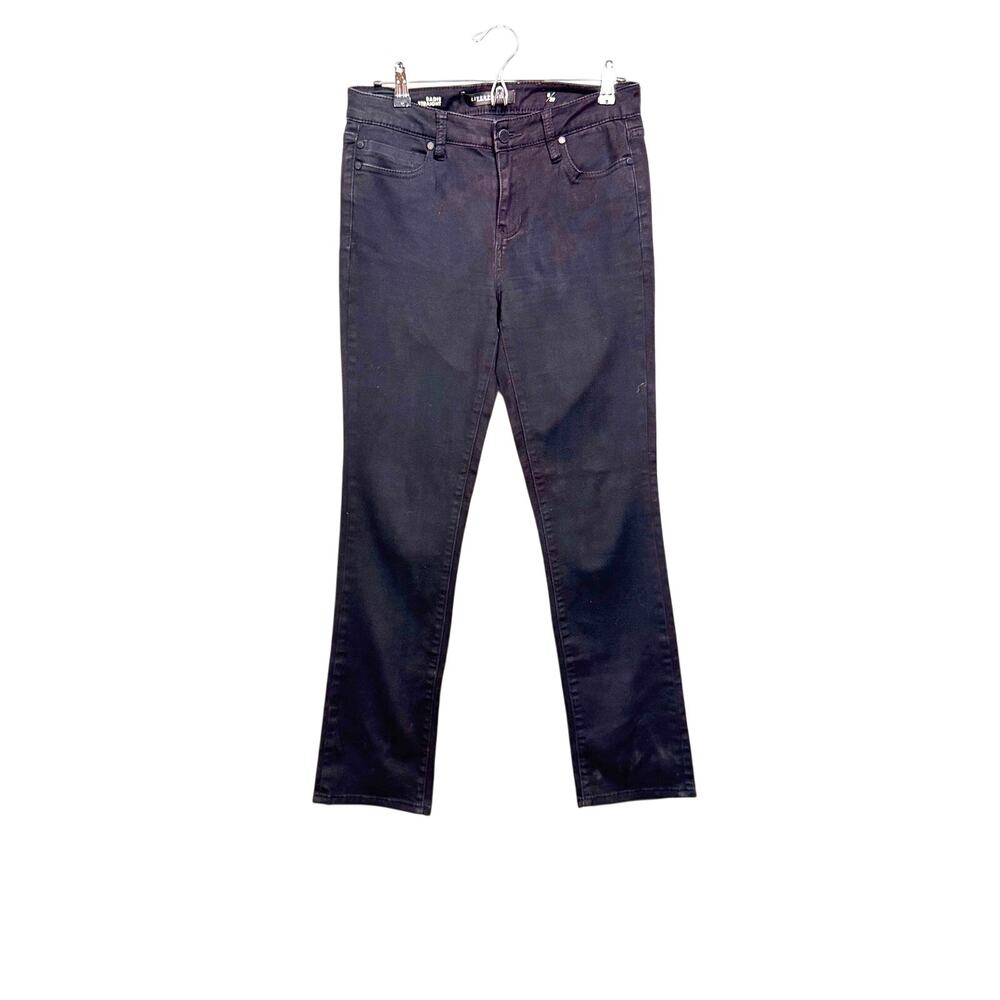 Liverpool Sadie Straight black denim jeans stretch 5 pocket Sz 8